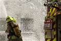 Firefighters tackle flats blaze