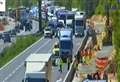 Traffic stopped on M20 after crash