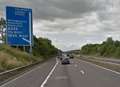 Man trapped in car after motorway crash