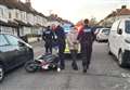Moped driver arrested after crashing into car