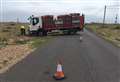 Lorry ends up in ditch for two hours