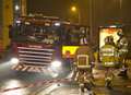 Five taken to hospital after flats blaze