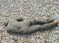 Rock of ages... 'man' seen lying on beach