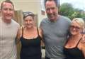 Football legends tuck in at greasy spoon