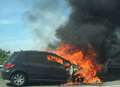 Car bursts into flames on M2