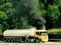 Tanker carrying 40,000l of jet fuel catches fire on M25