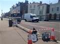 Cast iron lamppost knocked down on Deal seafront