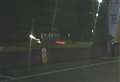 Car flies over roundabout in shocking footage