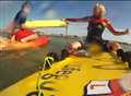 Dramatic rescue of young boys in drifting kayak