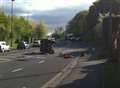 Truck rolls over in Maidstone accident
