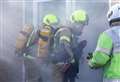 Fire crews tackle flat fire