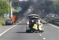 Slow traffic on M2 after car fire