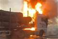 Lorry bursts into flames on M25