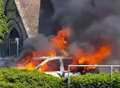 VIDEO: Car bursts into flames in supermarket car park
