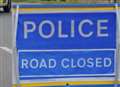 Road closed due to flooding accident 