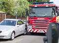 Parked cars block fire engine racing to blaze
