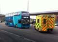 Pensioner in hospital after being hit by bus