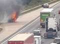 Delays after motorway car fire