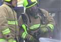 Firefighters race to caravan blaze