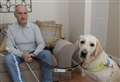 Blind man clings desperately to guide dog during attack