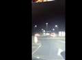 Video: Racers plough into roundabout