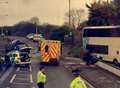 Road closed after bus smashes into pub car park