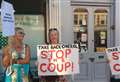 Protestors gather to 'Stop the coup!'