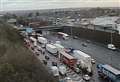 Six-mile queues after tunnel shut