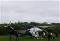 Air ambulance called after man falls from roof