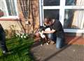 Tears as dog owner reunited with pet he feared lost