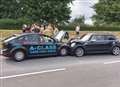 Mini in head-on crash with driving school car