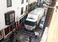 Lorry caught in tight squeeze 