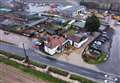 Aerial shots show scale of devastating pub flood
