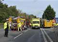 Man trapped after lorry crash