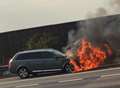 Delays after car fire on M25