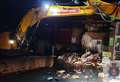Digger used to smash open cash machine