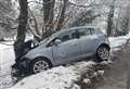 Car crashes in icy conditions