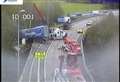 Motorways reopen after lorry crashes into barrier