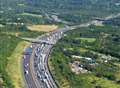 Two lorries and car crash on M25