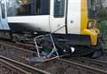 Train hits trampoline as howling gales batter Kent