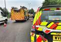 Emergency crews scramble to roundabout accident