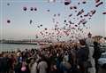 Hundreds on beach as balloons released for tragic mum and daughter