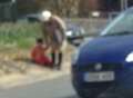 Roundabout shock as woman pulls boy into traffic again