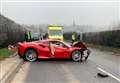 Ferrari crumpled in accident