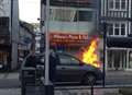 VIDEO: Car fire in town centre