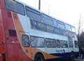 School bus crashes into telegraph pole