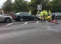 Driver flees after five-car smash outside hospital