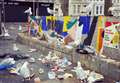 Seagulls feast as town strewn with rubbish