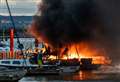 Boat engulfed in flames after explosion