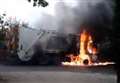 Refuse truck destroyed during fire